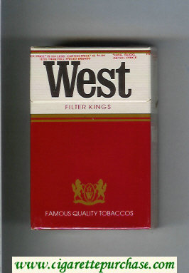 West Filter Kings cigarettes hard box