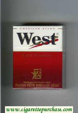 West 'R' Full Flavor American Blend hard box cigarettes