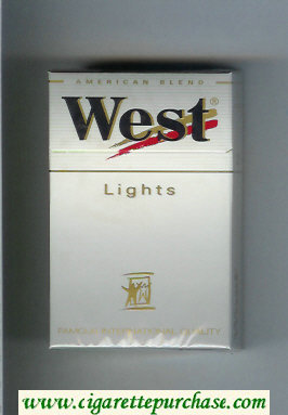 West 'R' Lights American Blend cigarettes hard box