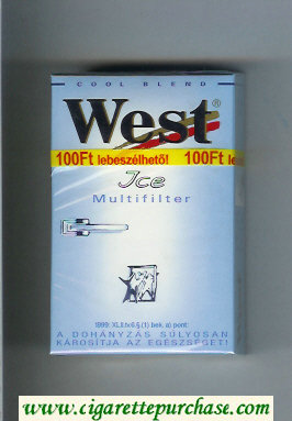 West 'R' Multifilter Ice Cool Blend cigarettes hard box