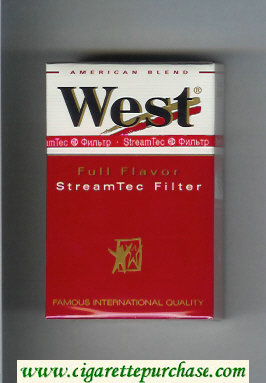 West 'R' Full Flavor StreamTec Filter American Blend cigarettes hard box