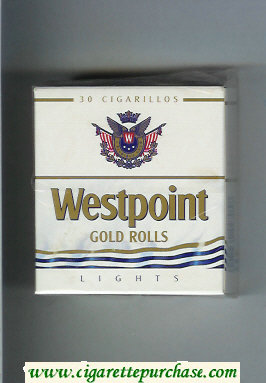 Westpoint Gold Rolls Lights 30 cigarettes hard box