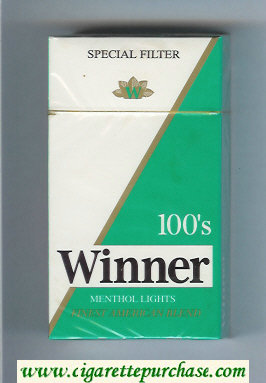 Winner Menthol Lights 100s Special Filter Cigarettes hard box