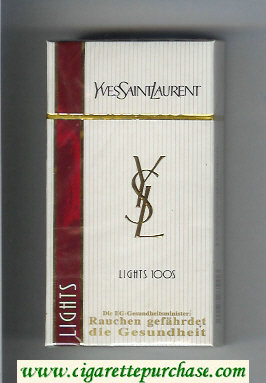 YSL Yves Saint Laurent Lights 100s cigarettes hard box