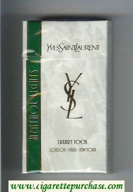 YSL Yves Saint Laurent Menthol Lights Luxury 100s cigarettes hard box