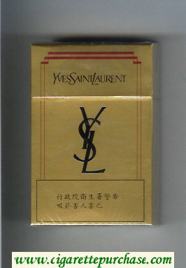 YSL Yves Saint Laurent cigarettes gold hard box