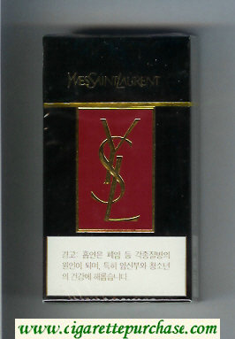 YSL Yves Saint Laurent 100s cigarettes black and red hard box