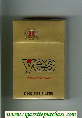 Yes International cigarettes gold hard box