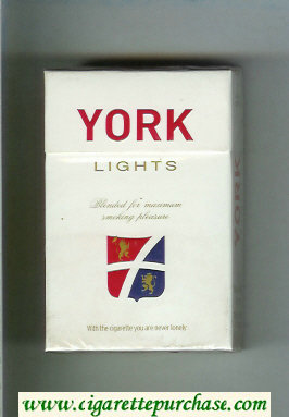 York Lights cigarettes hard box