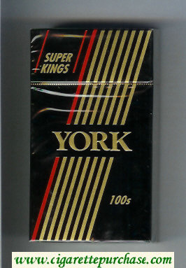 York 100s Super Kings cigarettes hard box