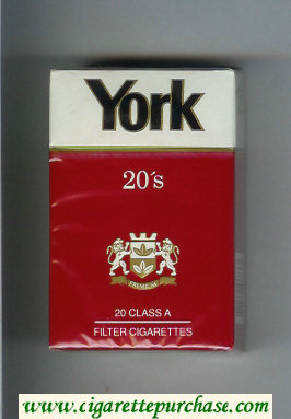 York cigarettes red and white hard box