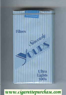 Yours Sincerely Ultra Lights 100s cigarettes soft box