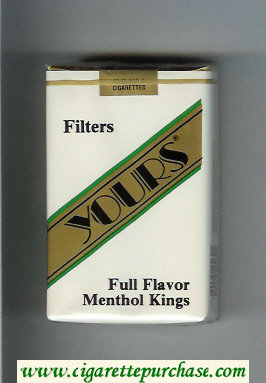 Yours 'R' Full Flavor Menthol cigarettes white and gold soft box