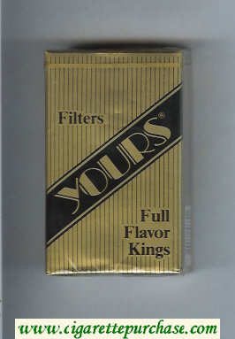Yours 'R' Full Flavor cigarettes gold and black soft box