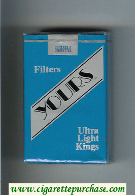 Yours 'TM' Ultra Lights cigarettes blue and silver soft box