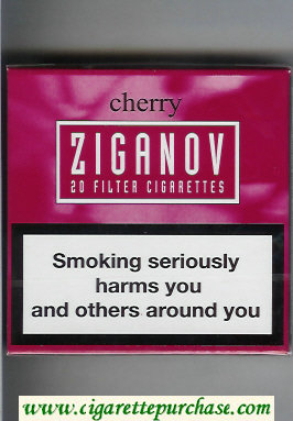 Ziganov Cherry cigarettes wide flat hard box