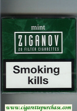 Ziganov Mint cigarettes wide flat hard box