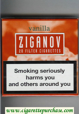 Ziganov Vanilla cigarettes wide flat hard box